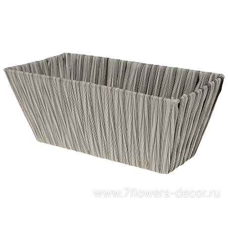 Кашпо плетеное (пластик), 25х12хН10 см - фото 2