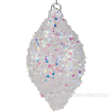 Елочная игрушка Олива (стекло), D8xH16 см - фото 1