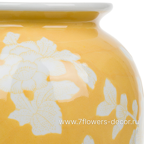 Ваза Шинуазри Канареечный (керамика), D19xH30 см - фото 2