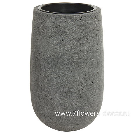 Кашпо Nobilis Marco Plain laterite grey Jar (файкостоун), D40хH66 см, с тех.горшком - фото 1