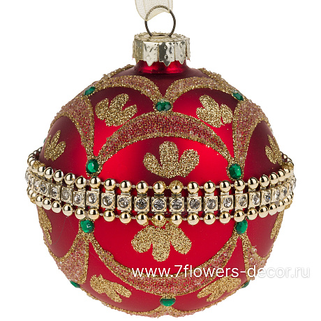 Елочная игрушка Шар (стекло), D8 см - фото 1
