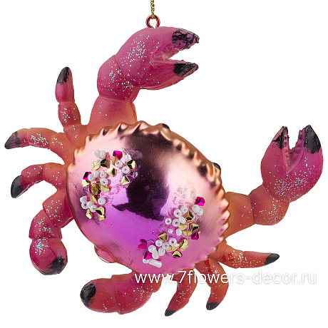 Елочная игрушка Рак (стекло), 11x3xH9 см - фото 1