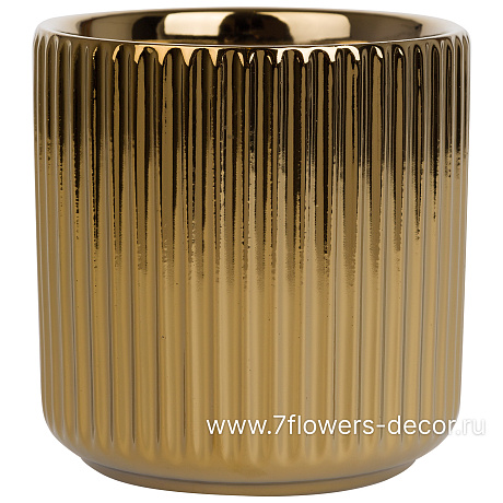 Кашпо Ribbed (керамика), D12,5xH12,5 см - фото 1