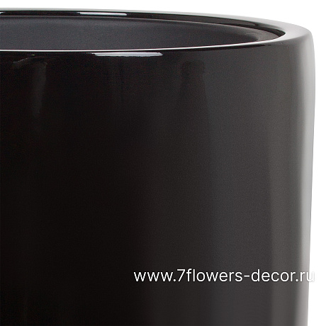 Кашпо полистоун Nobilis Marco Pmlac-black Cylinder, D41хH40 см с тех.горшком - фото 2