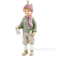 Елочная игрушка "Мальчик с фонариком" (полирезин), 5x4xH11 см - фото 1