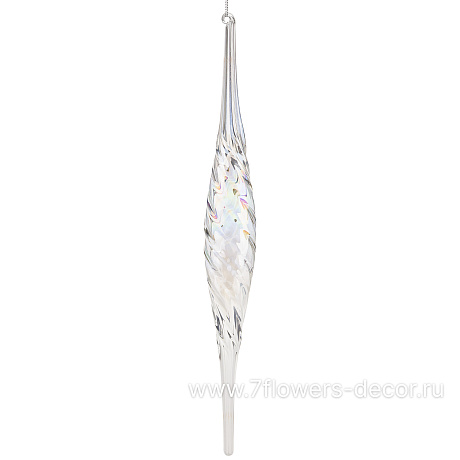 Елочная игрушка Сосулька (стекло), D4xH28,5 см - фото 1