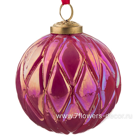 Елочная игрушка Шар (стекло), D10 см - фото 1