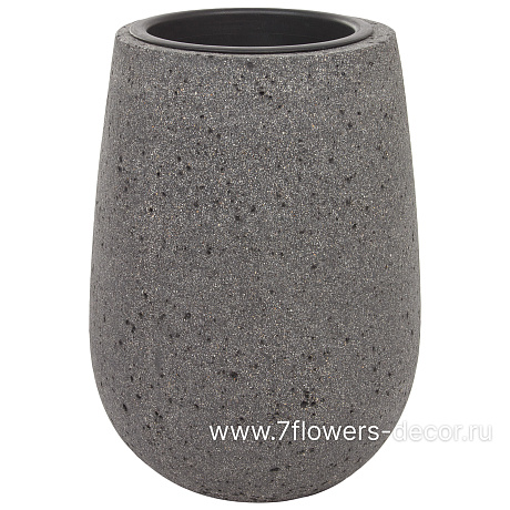 Кашпо Nobilis Marco Plain Laterite grey Jar (файкостоун), D30xH41 см, с теx.горшком - фото 1