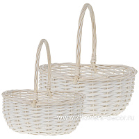 Корзина плетеная (ива), 35x29xH16/36 см, 28x22xH13/30 см, набор (2 шт) - фото 1