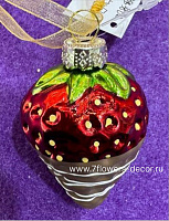 Елочная игрушка "Клубника" (стекло), 5x4,5xH7 см - фото 1