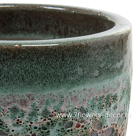 Кашпо Nobilis Marco Green Lava Jar (керамика), D28хH25 см - фото 2