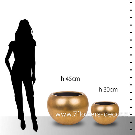 Кашпо Nobilis Marco Pa-gold Ball (полистоун), D60хH45 см - фото 4