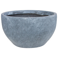 Кашпо Nobilis Marco "Stone graphite Round" (файберглас), D27хH15 см - фото 1