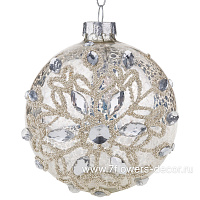 Елочная игрушка "Шар" (стекло), D8 см - фото 1