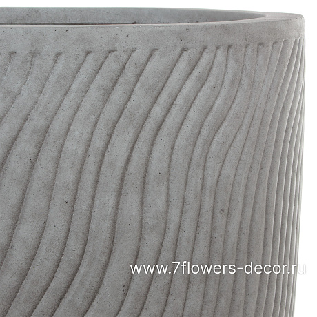 Кашпо Nobilis Marco Sand Waves dark grey Vase (файкостоун), D47хH99,5 см - фото 2