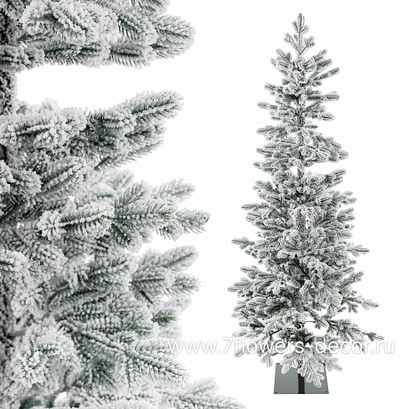 Ель искусственная заснеженная Тикко (ПЭ), D71xH155 см - фото 1
