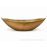 Кашпо Nobilis Marco "Янтарь-металлик/ Лодка, янтарный" (полистоун), 87x20xH19,5 см - фото 1