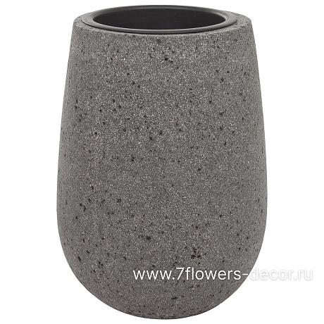 Кашпо Nobilis Marco Plain laterite grey Jar (файкостоун), D30хH41 см, с тех.горшком - фото 1