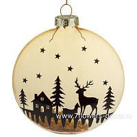 Елочная игрушка "Диск" (стекло), D10 см - фото 1