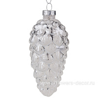 Елочная игрушка "Шишка" (стекло), 5xH10,5 см - фото 1