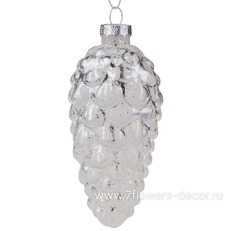 Елочная игрушка Шишка (стекло), 5xH10,5 см - фото 1