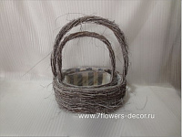 Корзина плетеная (ива), 35x25xH13/38 см, 27x19xH10/30 см, набор (2 шт)