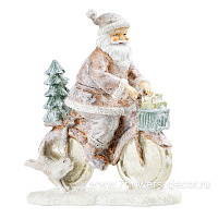 Фигура "Дед мороз на велосипеде" (полирезин), 15x6xH16,5 см - фото 1