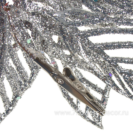 Елочное украшение на клипе Пуансеттия (пластик), D23 см - фото 2