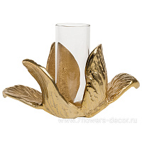 Подсвечник (металл, стекло), 21х11хH13 см - фото 1