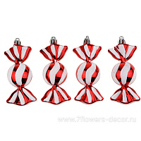 Елочная  игрушка "Конфета" (пластик), H9 см, набор (4 шт) - фото 1