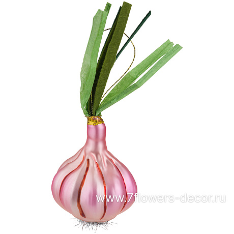 Елочная игрушка Чеснок (стекло), 7xH18 см - фото 1