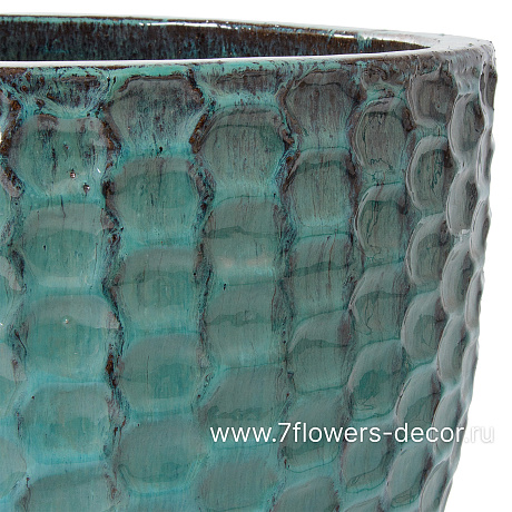 Кашпо Nobilis Marco Ocean Blue Relief Jar (керамика), D57хH48 см - фото 2
