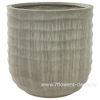 Кашпо Nobilis Marco "Horizontal waves antique green Jar" (файкостоун), D55хH57 см - фото 1