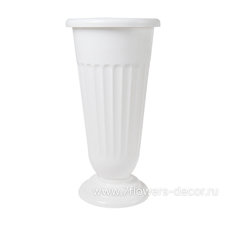 Вазон рифленый (пластик), D20xH45 см - фото 1