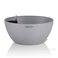 Кашпо Lechuza "Cubeto Color Complete stone grey" (пластик), D40xH18 см - фото 1