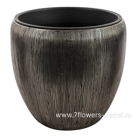 Кашпо Nobilis Marco "Dark silver Vase" (полистоун), D49хH46 см