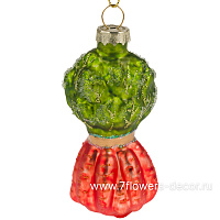 Елочная игрушка "Морковка" (стекло), 4xH9 см - фото 1