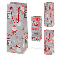 Набор пакетов подарочных "Новый год", 12x9xH35 см (12шт), в асс. - фото 1