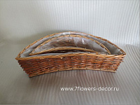 Кашпо плетеное (ива), 34x19xH12 см, 34x12xH10 см, набор (2 шт)