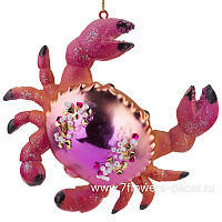 Елочная игрушка "Рак" (стекло), 11x3xH9 см - фото 1