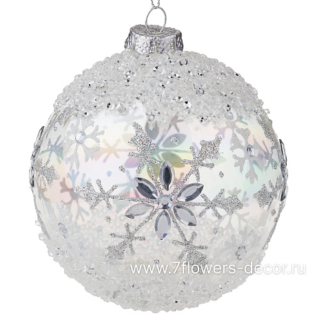 Елочная игрушка Шар (стекло), D10 см - фото 1