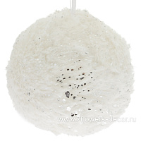 Елочная игрушка "Шар" (иск. мех), D10 см - фото 1