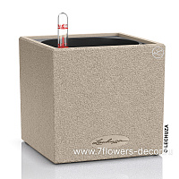 Кашпо Lechuza "Canto Stone Complete sandy beige" (пластик), 14x14xH14 см - фото 1