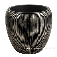 Кашпо Nobilis Marco "Dark silver Vase" (полистоун), D30хH28 см - фото 1