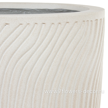 Кашпо Nobilis Marco Sand Waves sandy beige Vase (файкостоун), D47хH99,5 см - фото 2