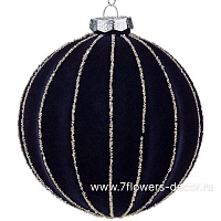 Елочная игрушка "Шар" (бархат, стекло), D10 см - фото 1