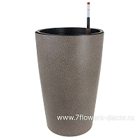 Кашпо PLANTA VITA "Vase Stone brown" с автополивом (пластик), D39xH60 см - фото 1
