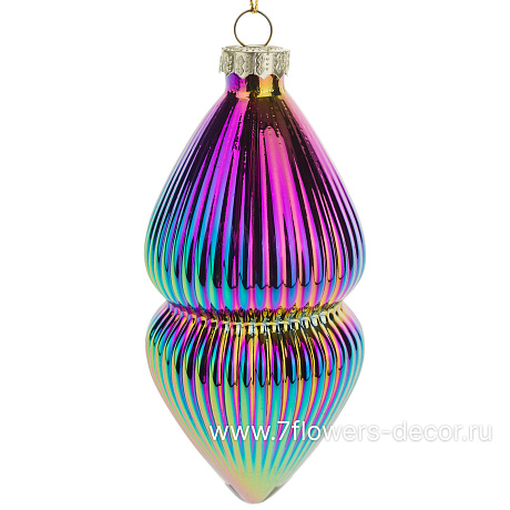 Елочная игрушка Олива (стекло), 6xH13 см - фото 1