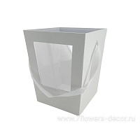 Коробка-кашпо "Трапеция", 19х19хH22 см, с пластиковой вставкой, с ручкой - фото 1