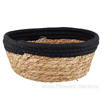 Кашпо плетеное (водоросли, ткань), D18xH6,5 см, в асс. - фото 1